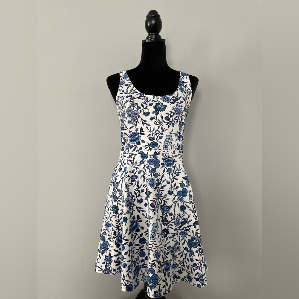 COPY - H&M Blue Floral Skater Dress